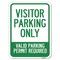 Signmission Parking Area Visitors Parking Only Valid Parking Permit Required Parking, A-1824-23470 A-1824-23470 - alternate 1